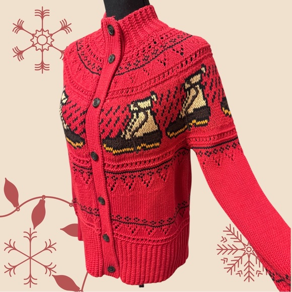 LL Bean Signature Cotton Fisherman Sweater Cardigan - Picture 3 of 10